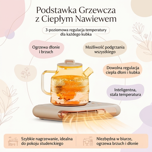 Podgrzewacz do Kubka 2w1 – Ciepły Napój i Przyjemne Ciepło